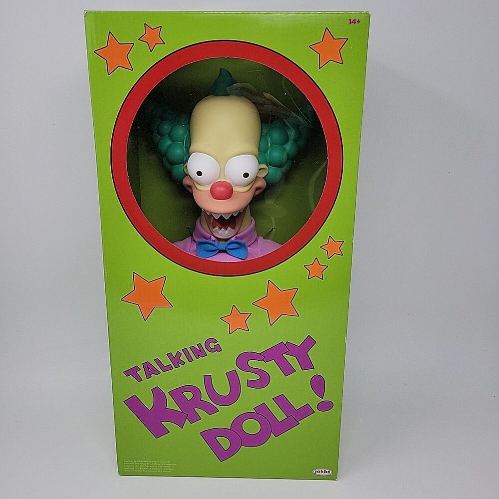 Jakks Pacific The Simpsons - Talking Krusty the Clown 15" Plush Doll NEW
